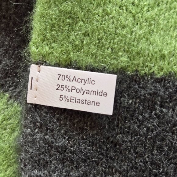 NWOT Striped Green Blue Grey Scarf - Picture 4 of 5